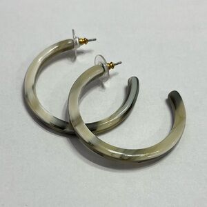 J. Crew Elegant Cream and Gray Earrings